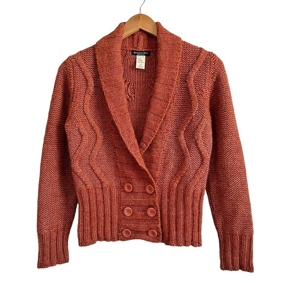 Bianco & Blu Sweaters - BIANCO & Blu Wool Alpaca Blend Shawl Neck Deep V-Neck Cardigan Sweater